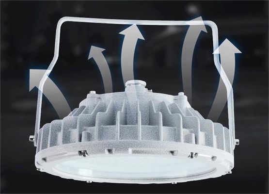 Iluminação à prova de explosão de alumínio LED de 150W Instalação de baía alta com classificação IP65 para locais perigosos