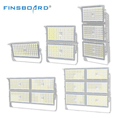 Lâmpada LED modular com corpo de lâmpada de liga de alumínio de suportes ajustáveis e dissipação de calor em forma de barbatana para iluminação de estádio