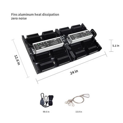 Luz de cultivo LED de 500W com leitura PPFD e espectro completo para plantas de interior