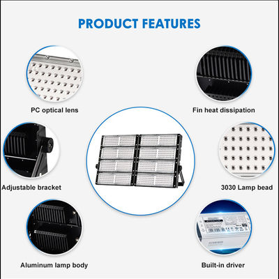 Iluminação de Estádio LED Externa de Mastro Alto com Temperatura de Cor Ajustável IP66 Chip SMD 3030/2835 à Prova d'Água