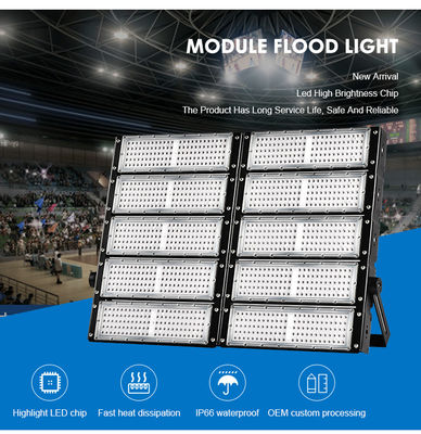 Luz de inundação modular LED com chip SMD 2835/3030, corpo de alumínio + PC e controlador AC100-270V para iluminação de estádio