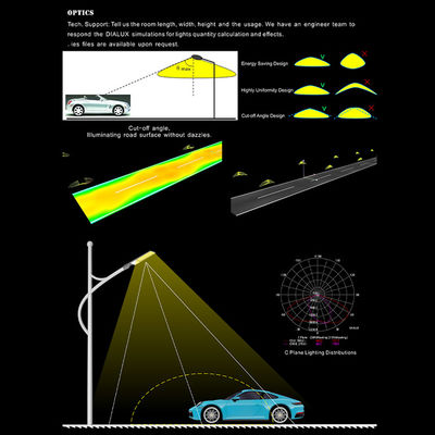 Luminária de Rua LED Ajustável 50W a 200W IP66 à Prova d'Água com Tecnologia LED SMD para Iluminação de Rodovias e Jardins