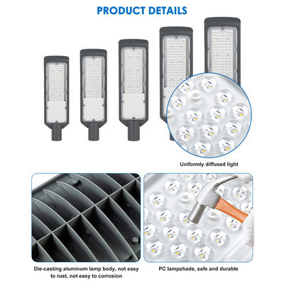 Luminária de Rua LED à Prova d'Água IP66 com Eficiência Luminosa da Lâmpada de 125lm/w e Tensão de Entrada AC 85-265V para Iluminação de Rodovias Externas