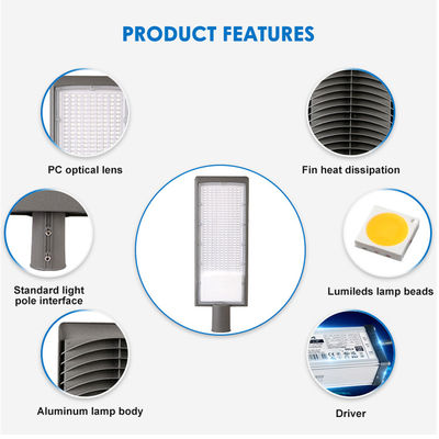 Luminária de Rua LED em Alumínio Fundido IP66 à Prova d'Água com LED SMD2835 para Uso Externo