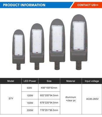 IP66 Iluminação de rua LED à prova d'água com temperatura de cor de 3000-6500K e alta saída de lumens para iluminação de estradas externas