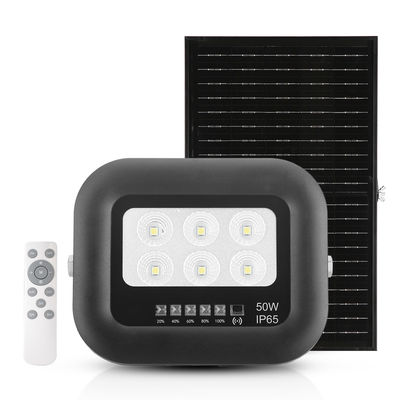 Iluminação exterior ABS preto Luz solar Controle remoto 50w LED Luz solar de inundação