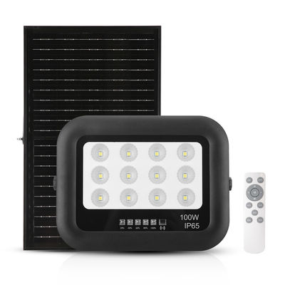 Lâmpada solar para jardim ao ar livre Ip65 ABS Lâmpada solar de vidro temperado 100w LED