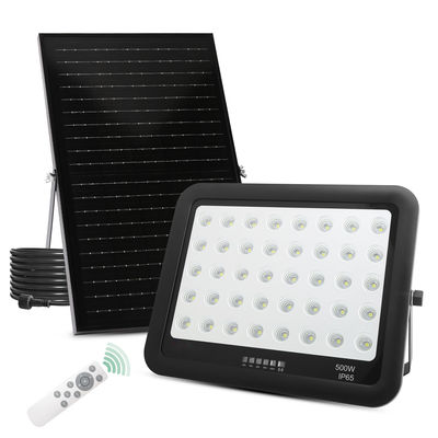 Luz Solar ABS Preta com Controle Remoto 50w 100w 200w 300w 400w 500w Holofote LED Solar