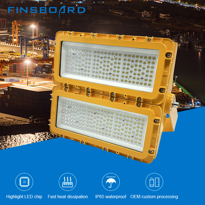 Iluminação à prova de explosão LED com vidro temperado de alumínio para oficina de fábrica 150W 300W 600W