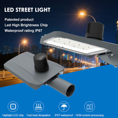 Luminária de Rua LED em Alumínio Fundido IP67 à Prova d'Água com Faixa de Potência de 50W-300W para Iluminação de Rodovias
