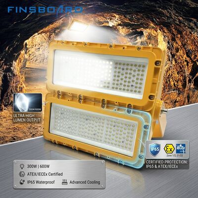 300W Explosion Proof LED Flood Light IECEx Portable Tripod Mount Temporary 36000lm IP67 Copper-Free Aluminum Alloy