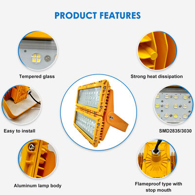 600W Luz de inundação LED à prova de explosão 60° Plataforma FPSO offshore ATEX IIB T6 IP65 RFEPL8280 Iluminação