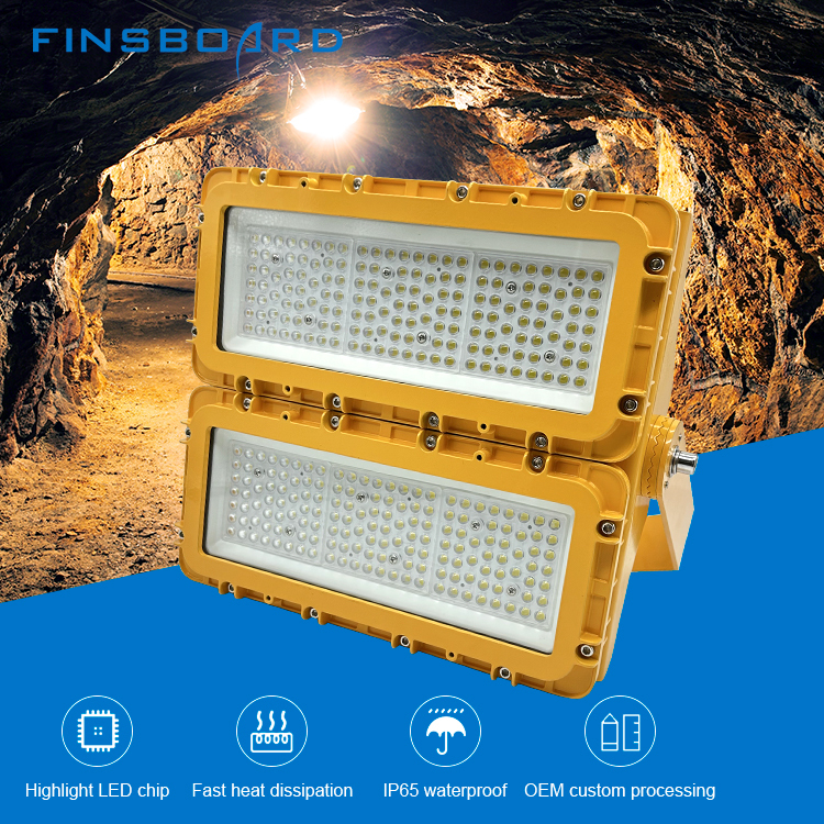 Iluminação à prova de explosão LED com vidro temperado de alumínio para oficina de fábrica 150W 300W 600W