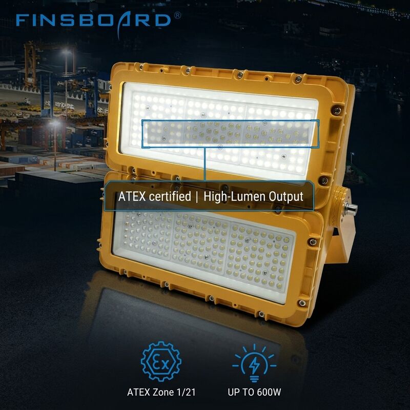 Iluminação LED à prova de explosão de 300W Zona ATEX 39000lm IP66 Iluminação de alumínio fundido