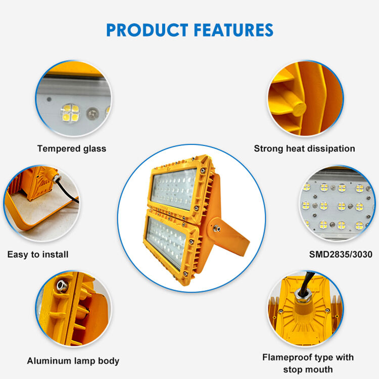 600W Luz de inundação LED à prova de explosão 60° Plataforma FPSO offshore ATEX IIB T6 IP65 RFEPL8280 Iluminação