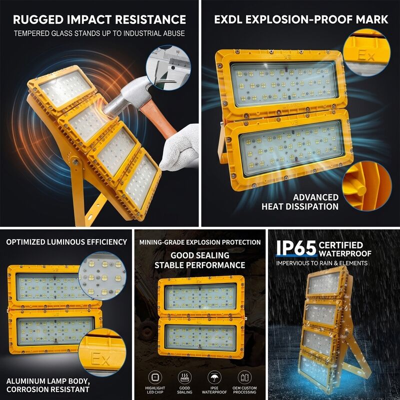 Luminária de Inundação LED à Prova de Explosão 600W IP65 -40C/60C LUMILEDS LM-80 ATEX IIb T6 WF2 para Áreas Perigosas