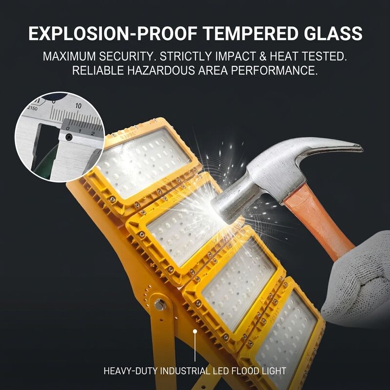 Luminária de Inundação LED à Prova de Explosão Compacta 600W LUMILEDS LM-80 ATEX IIb T6 IP65 425X485X165mm para Áreas Perigosas