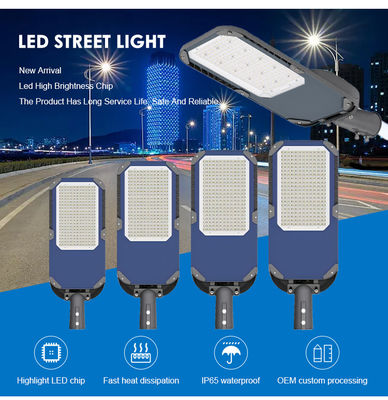 Luminária de Rua LED de Alta Potência à Prova d'Água IP66 em Alumínio Fundido DIA-Casting com Eficiência de 120lm/W para Iluminação Externa