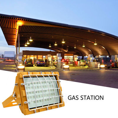 Luminária à prova de explosão LED com vidro temperado de alumínio para terminal portuário de posto de gasolina IP65